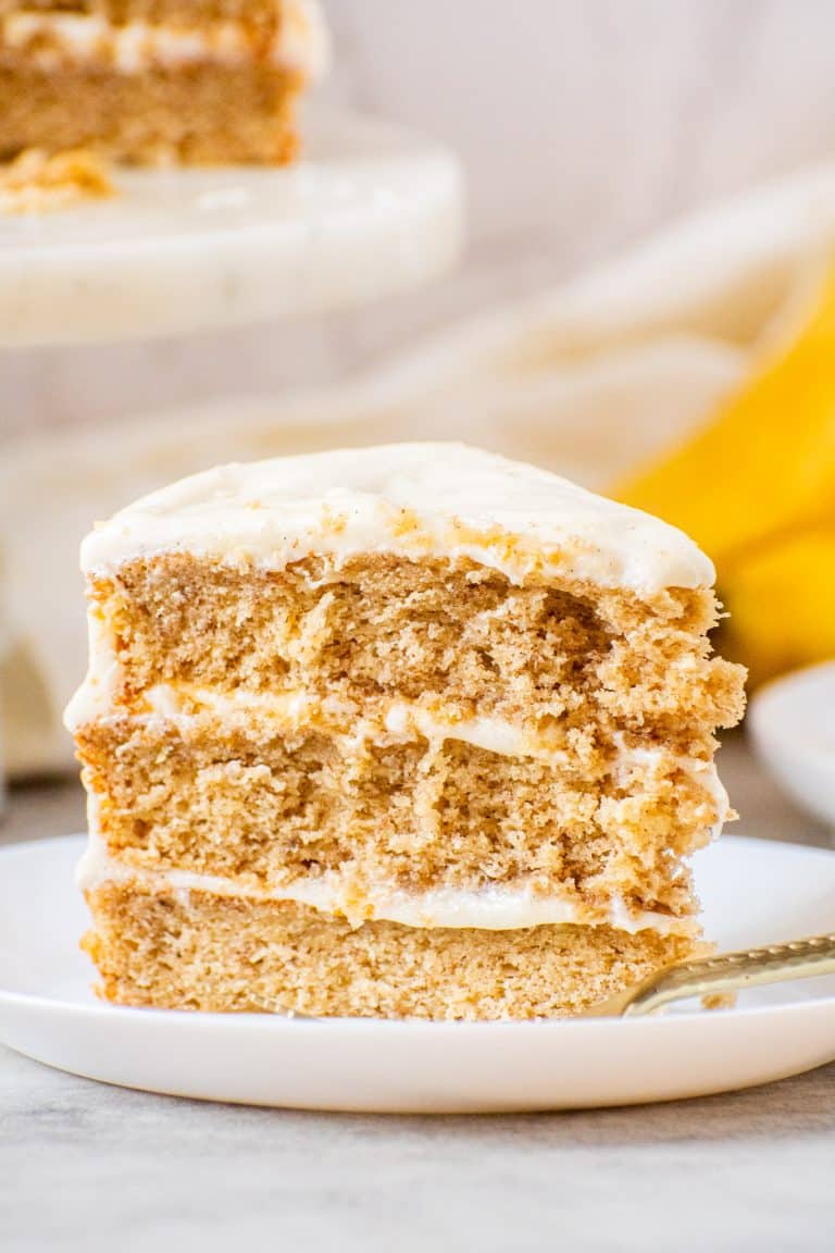 Banana Cake with Cream Cheese Frosting (Super Moist & Easy)