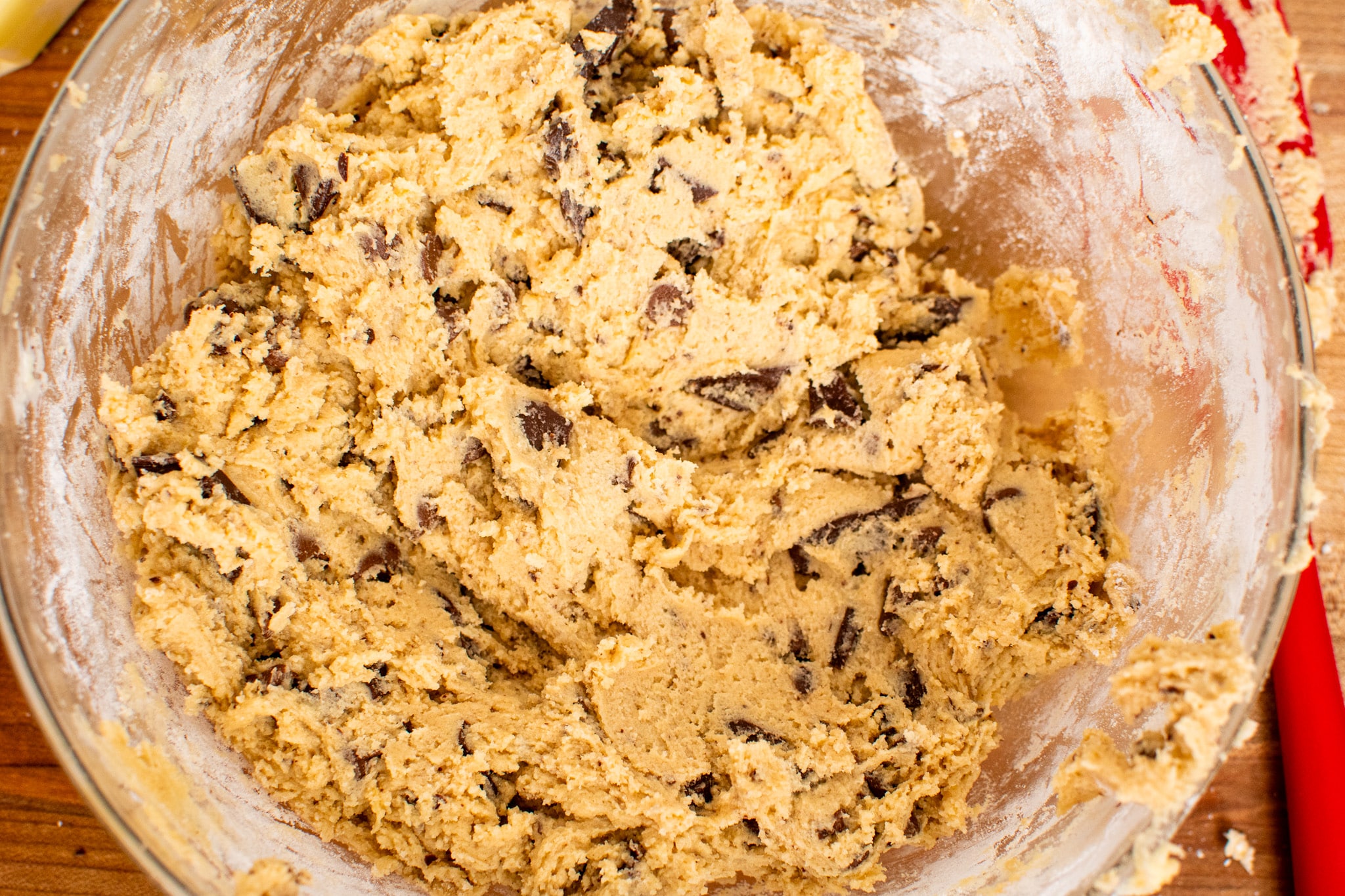 Cooking dough fully mixed and ready to be portioned