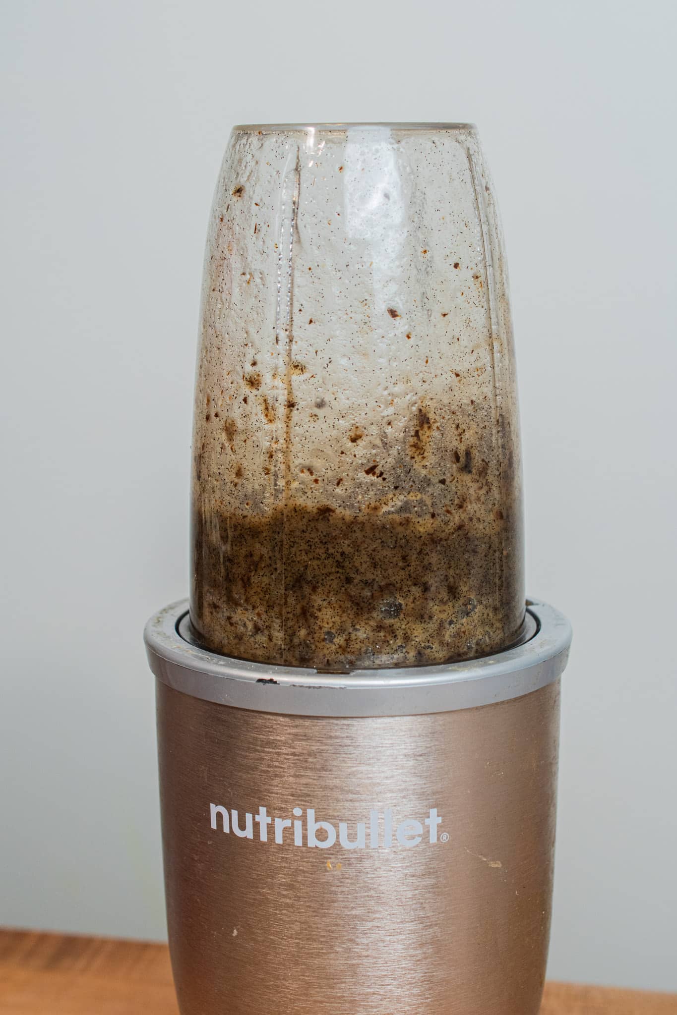 Blending the ingredients together until smooth.